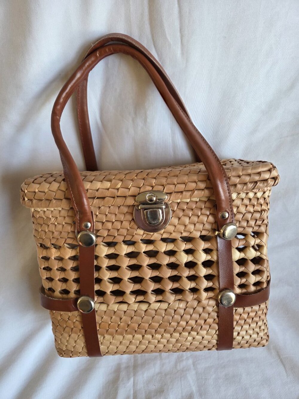 HANDMADE Mexican boho STRAW market handbag